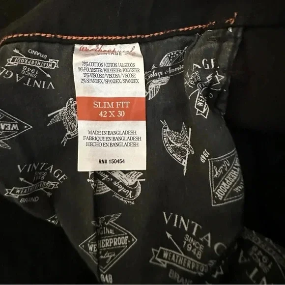 NWT Men’s Denim by Original Weather Proof Vintage Weather Soft Black Jeans - Picture 3 of 10